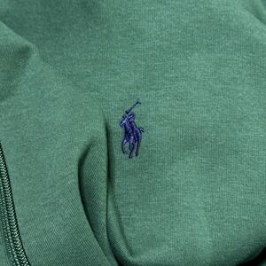 NWT Polo Ralph Lauren Double Knit Full Zip Hoodie Solid Green 2XLT Blue Pony